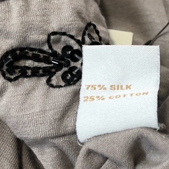 🆕 Bogari silk beaded plunging camisole tank top - Picture 9 of 11